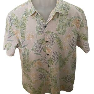TORI RICHARD Aloha Hawaiian Tropical Floral Collared Shirt Men XL